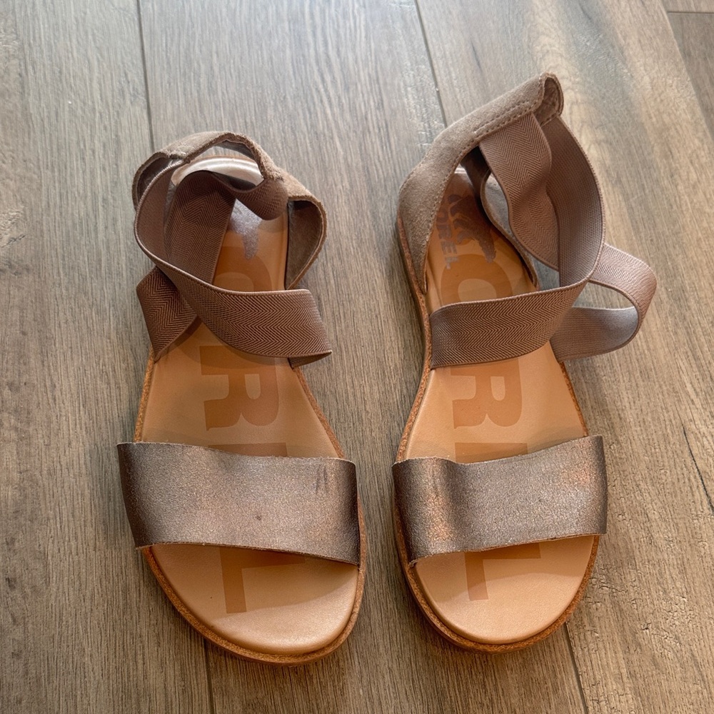 Sorel Tan and Brown Strappy Sandals